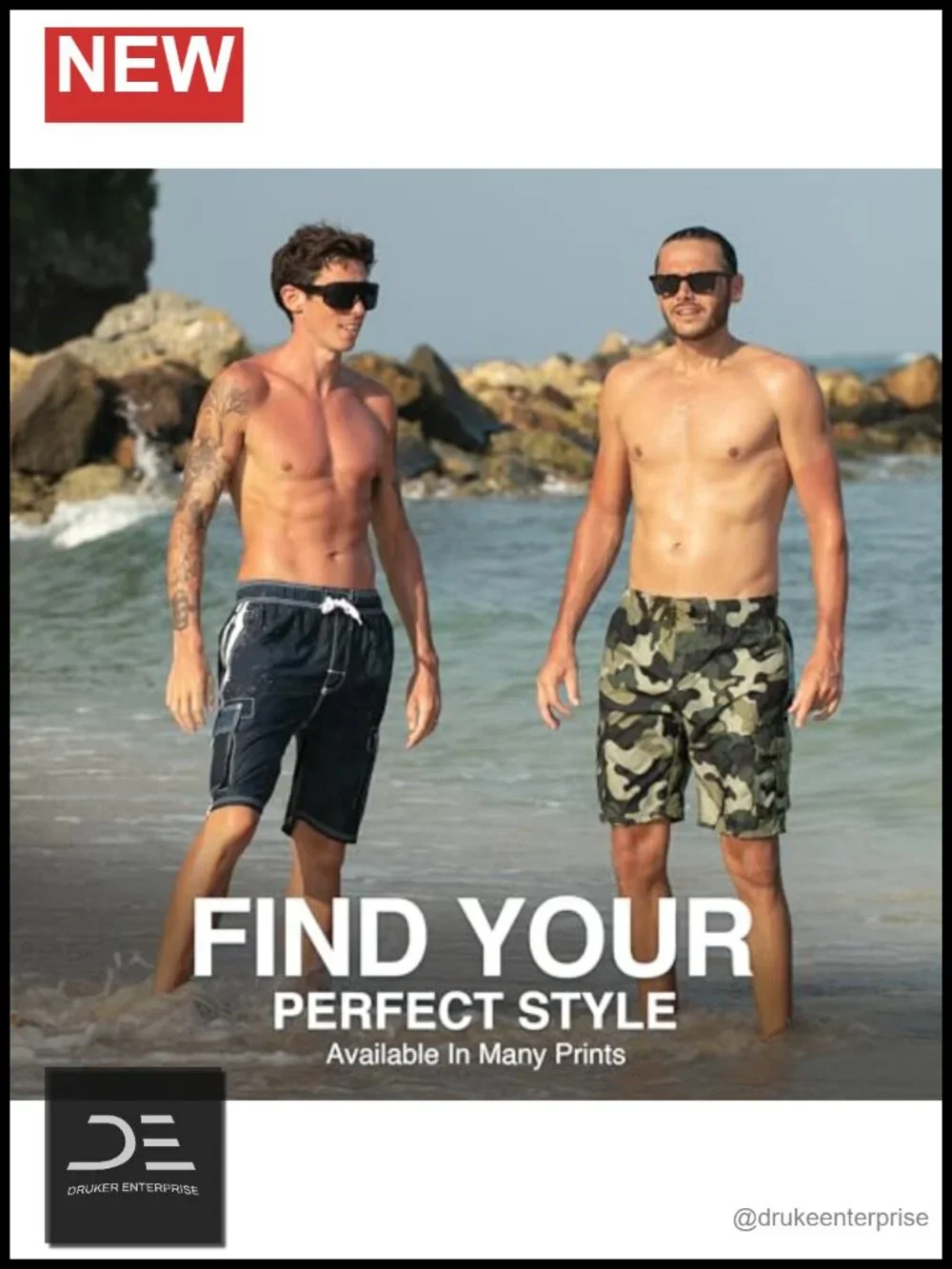 UPF 50+ Quick Dry Microfiber Swim Trunks with Mesh Lining